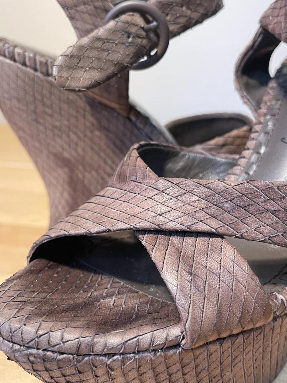 Alice + Olivia Juliet Leather Platform Wedges by Stacey Bendet Designer Sandals